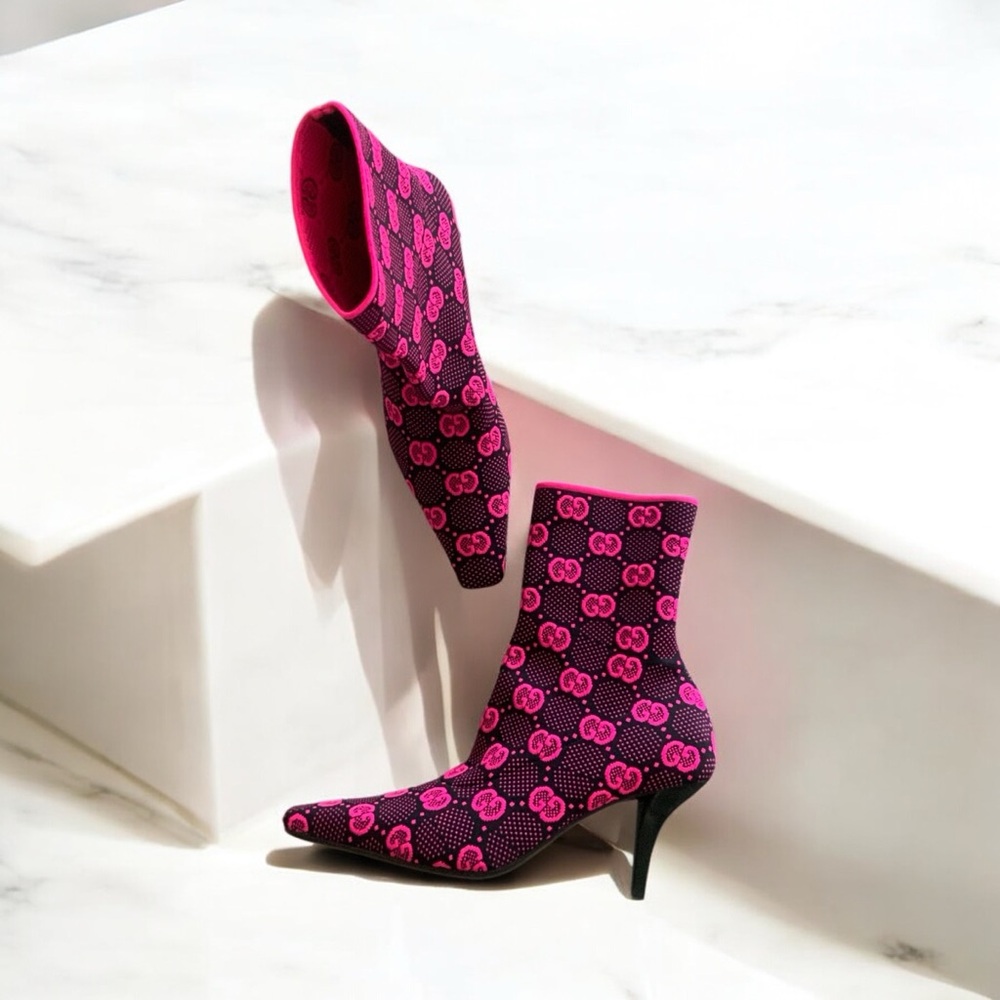NIB GUCCI GG Jacquard Sock Boots Size 39.5 $1250 - Picture 5 of 8